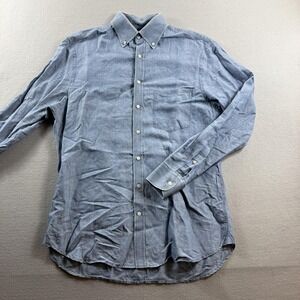 Kent & Curwen Shirt Mens Medium Blue Chambray Long Sleeve Button Down Casual